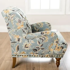 Kirkland's Home Accent Chairs-Teal Rebecca Tufted Accent Chair
