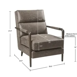 Kirkland's Home Accent Chairs-Textured Faux Leather Accent Chair