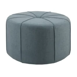 Kirkland's Home Benches & Ottomans-Thick Welting Center Button Oval Ottoman