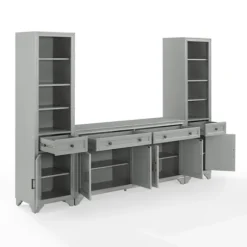 Kirkland's Home Tv Stands & Media Consoles-Tillie Gray Modular 3-Pc. Entertainment Set