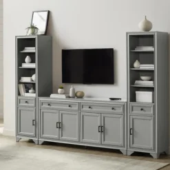 Kirkland's Home Tv Stands & Media Consoles-Tillie Gray Modular 3-Pc. Entertainment Set