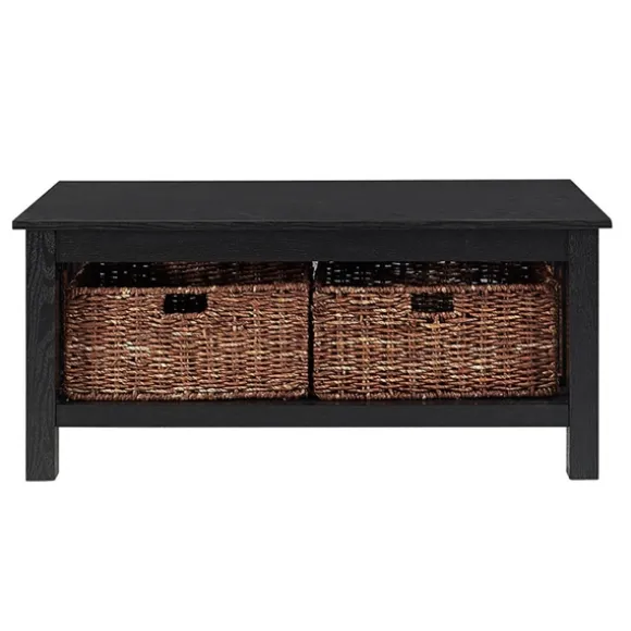 Kirkland's Home Coffee Tables-Traditional Wooden Basket Coffee Table