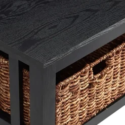 Kirkland's Home Coffee Tables-Traditional Wooden Basket Coffee Table