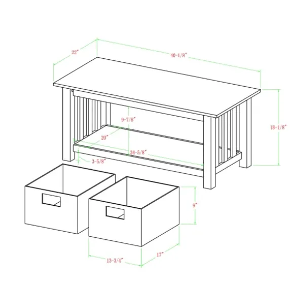 Kirkland's Home Coffee Tables-Traditional Wooden Basket Coffee Table