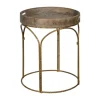 Kirkland's Home Accent & End Tables-Tray Top Wood And Gold Metal Accent Table