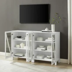 Kirkland's Home Tv Stands & Media Consoles-Triangle 4-Door Wood Media Cabinet