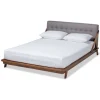Kirkland's Home Beds & Headboards-Tufted And Natural Walnut King Platform Bed