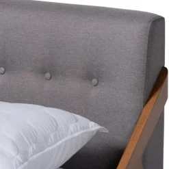 Kirkland's Home Beds & Headboards-Tufted And Natural Walnut King Platform Bed