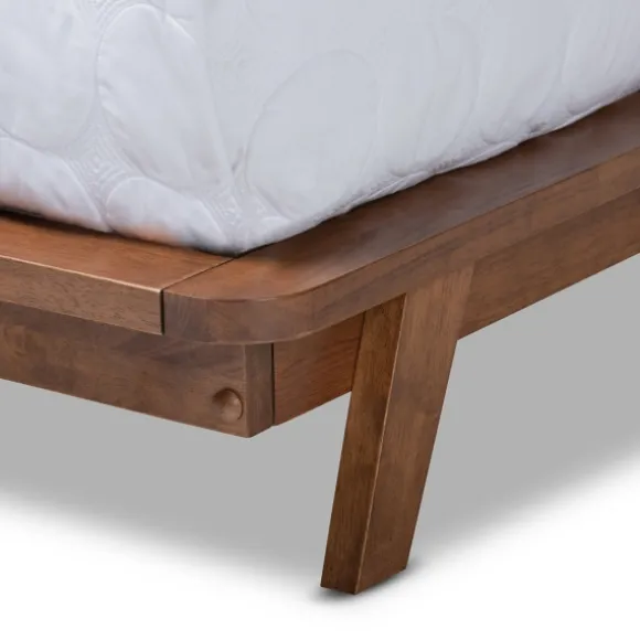Kirkland's Home Beds & Headboards-Tufted And Natural Walnut King Platform Bed