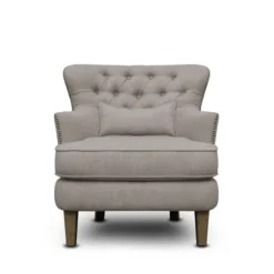 Kirkland's Home Accent Chairs-Tufted Armchair With Lumbar Pillow