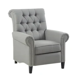 Kirkland's Home Accent Chairs-Tufted Back Nailhead Trim Recliner Armchair
