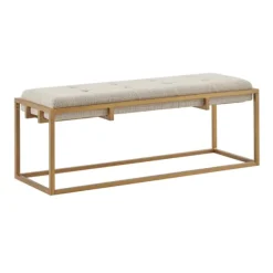 Kirkland's Home Benches & Ottomans-Tufted Bronze Metal Bench
