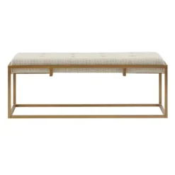 Kirkland's Home Benches & Ottomans-Tufted Bronze Metal Bench