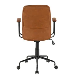 Kirkland's Home Office Furniture-Tufted Faux Leather Office Chair
