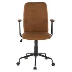 Kirkland's Home Office Furniture-Tufted Faux Leather Office Chair