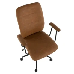 Kirkland's Home Office Furniture-Tufted Faux Leather Office Chair