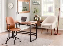 Kirkland's Home Office Furniture-Tufted Faux Leather Office Chair