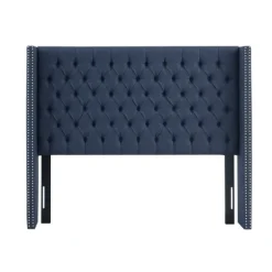 Kirkland's Home Beds & Headboards-Tufted Upholstered Metal Leg Queen Headboard