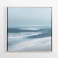Kirkland's Home Canvas Art-Turquoise Abstract Ocean Framed Canvas Art Print