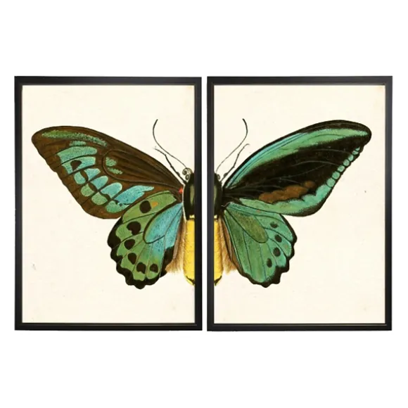 Kirkland's Home Framed Art-Turquoise Butterfly Framed Art Prints, Set Of 2