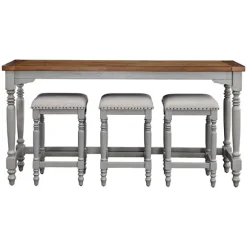 Kirkland's Home Dining Sets-Two Tone Wood 4-Pc. Counter Table & Stool Set