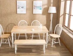 Kirkland's Home Dining Tables-Two Toned Wood Farmhouse Dining Table