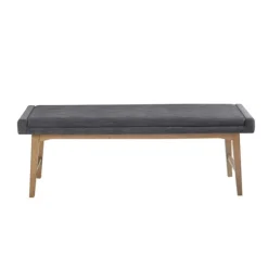 Kirkland's Home Benches & Ottomans-Upholstered And Wood Legs Bench