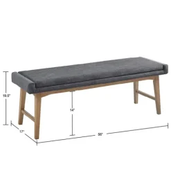 Kirkland's Home Benches & Ottomans-Upholstered And Wood Legs Bench