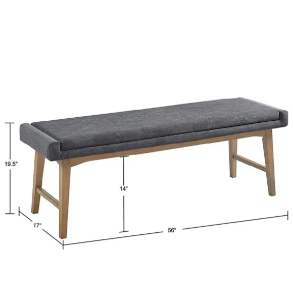 Kirkland's Home Benches & Ottomans-Upholstered And Wood Legs Bench