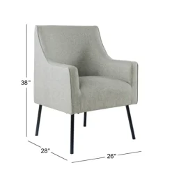 Kirkland's Home Accent Chairs-Upholstered Black Legs Accent Chair