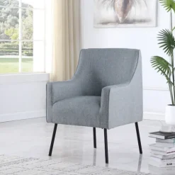 Kirkland's Home Accent Chairs-Upholstered Black Legs Accent Chair