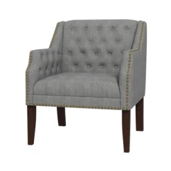 Kirkland's Home Accent Chairs-Upholstered Button Tufted Accent Chair