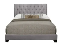 Kirkland's Home Beds & Headboards-Upholstered Button Tufted Wing King Bed