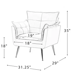 Kirkland's Home Accent Chairs-Upholstered Flange Accent Chair