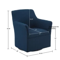 Kirkland's Home Accent Chairs-Upholstered Flared Arm Swivel Accent Chair