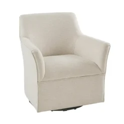 Kirkland's Home Accent Chairs-Upholstered Flared Arm Swivel Accent Chair
