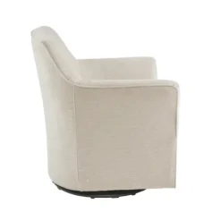 Kirkland's Home Accent Chairs-Upholstered Flared Arm Swivel Accent Chair