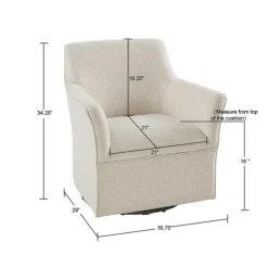 Kirkland's Home Accent Chairs-Upholstered Flared Arm Swivel Accent Chair