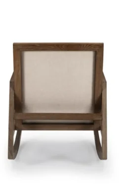 Kirkland's Home Accent Chairs-Upholstered Linen Wood Rocker Accent Chair