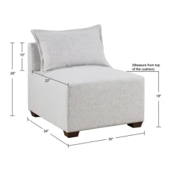 Kirkland's Home Sofas & Loveseats-Upholstered Modular Armless Accent Chair