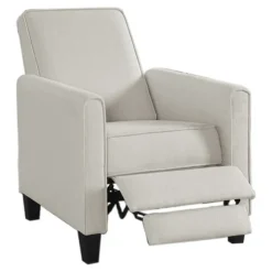 Kirkland's Home Accent Chairs-Upholstered Slim Push-Back Recliner
