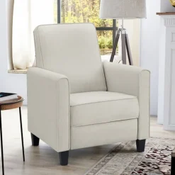 Kirkland's Home Accent Chairs-Upholstered Slim Push-Back Recliner