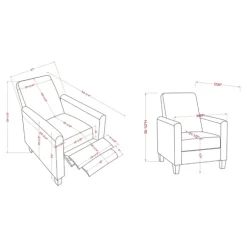 Kirkland's Home Accent Chairs-Upholstered Slim Push-Back Recliner