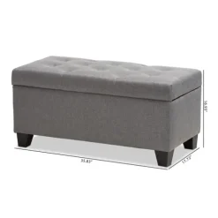 Kirkland's Home Benches & Ottomans-Upholstered Storage Ottoman