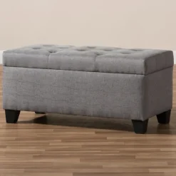 Kirkland's Home Benches & Ottomans-Upholstered Storage Ottoman