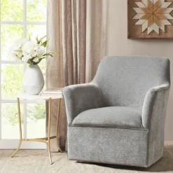 Kirkland's Home Accent Chairs-Upholstered Swivel Glider Accent Chair