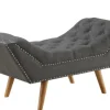 Kirkland's Home Benches & Ottomans-Upholstered Tufted Button Curved Bench