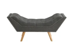 Kirkland's Home Benches & Ottomans-Upholstered Tufted Button Curved Bench