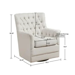 Kirkland's Home Accent Chairs-Upholstered Tufted Swivel Accent Chair