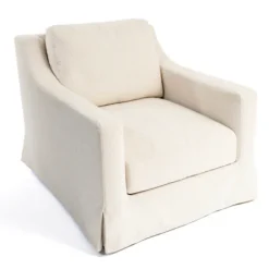 Kirkland's Home Accent Chairs-Upholstered Weekend Swivel Accent Chair